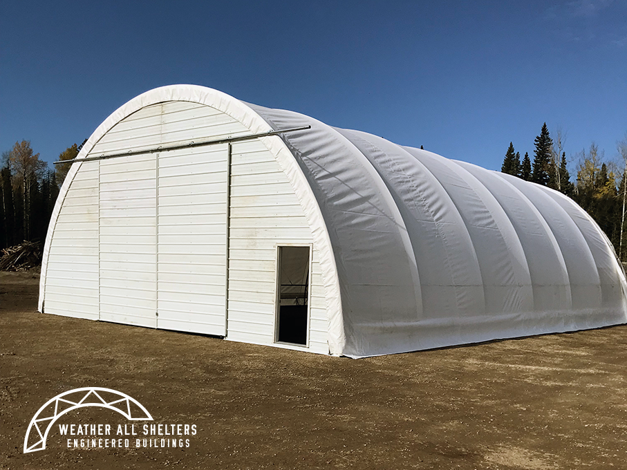 38' Wide Engineered Fabric Building with Sliding Doors