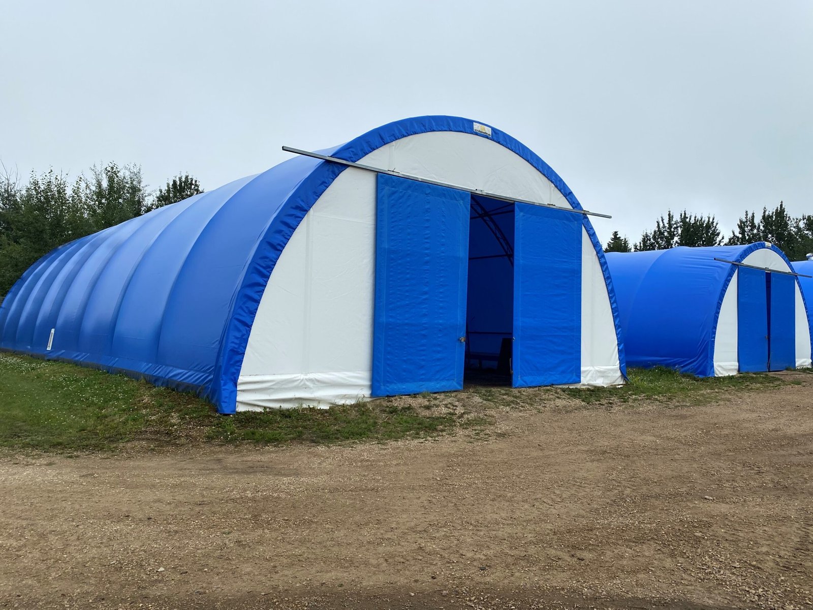 Blue & White Fabric Shelter